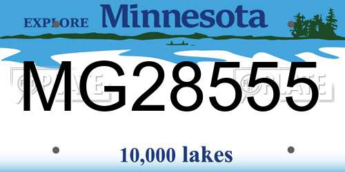 MG28555 Minnesota License Plate