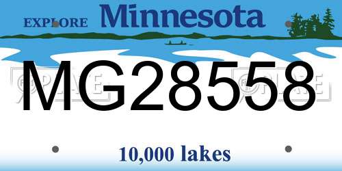 MG28558 Minnesota License Plate