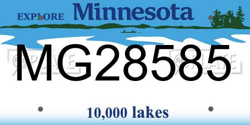 MG28585 Minnesota License Plate