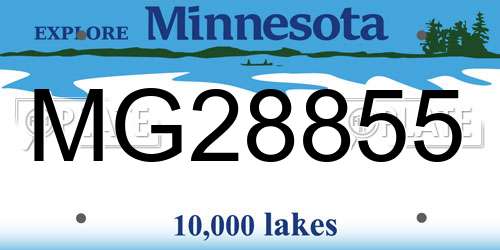 MG28855 Minnesota License Plate