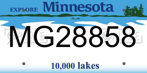 MG28858 Minnesota License Plate