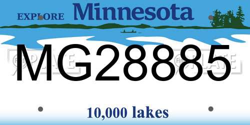 MG28885 Minnesota License Plate
