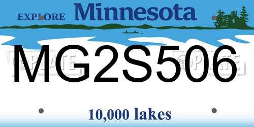 MG2S506 Minnesota License Plate