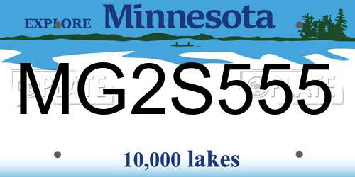 MG2S555 Minnesota License Plate