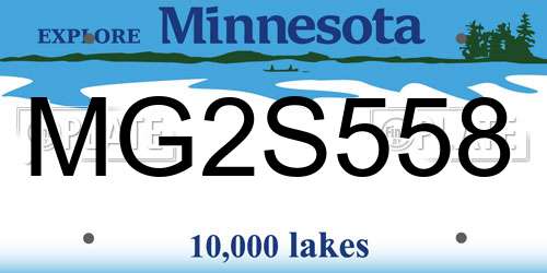 MG2S558 Minnesota License Plate