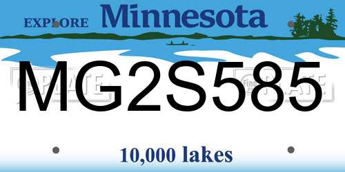 MG2S585 Minnesota License Plate