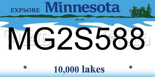 MG2S588 Minnesota License Plate