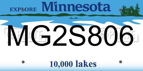 MG2S806 Minnesota License Plate