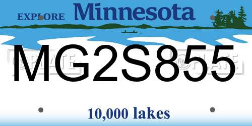 MG2S855 Minnesota License Plate