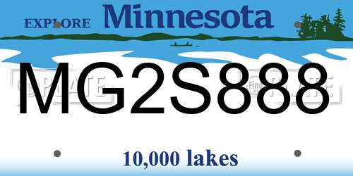 MG2S888 Minnesota License Plate
