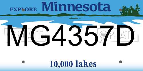 MG4357D Minnesota License Plate