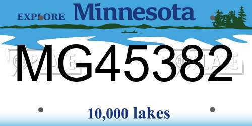 MG45382 Minnesota License Plate