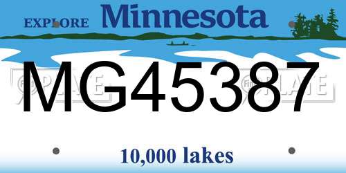 MG45387 Minnesota License Plate