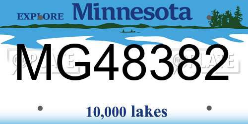 MG48382 Minnesota License Plate