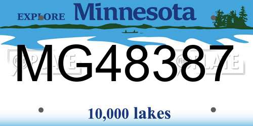 MG48387 Minnesota License Plate