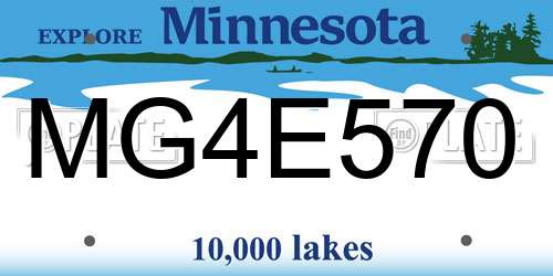 MG4E570 Minnesota License Plate