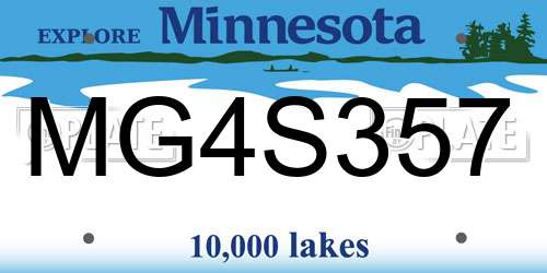 MG4S357 Minnesota License Plate