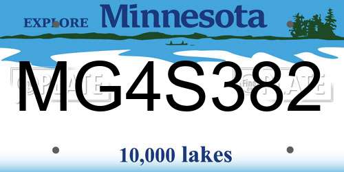 MG4S382 Minnesota License Plate