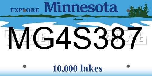 MG4S387 Minnesota License Plate