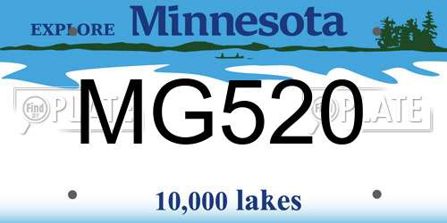 MG520 Minnesota License Plate