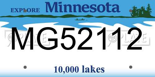 MG52112 Minnesota License Plate