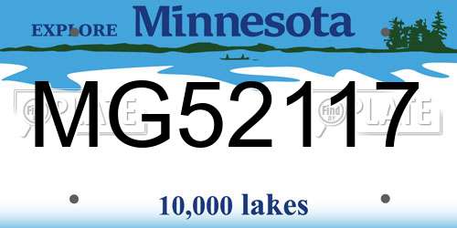 MG52117 Minnesota License Plate