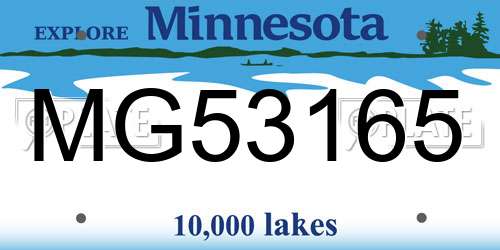 MG53165 Minnesota License Plate