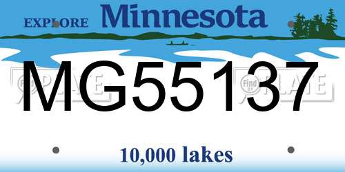 MG55137 Minnesota License Plate