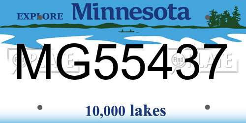 MG55437 Minnesota License Plate
