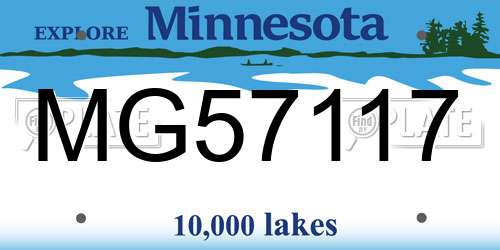 MG57117 Minnesota License Plate