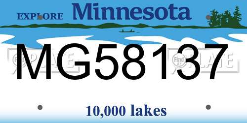MG58137 Minnesota License Plate