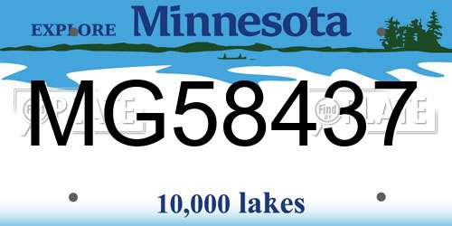 MG58437 Minnesota License Plate