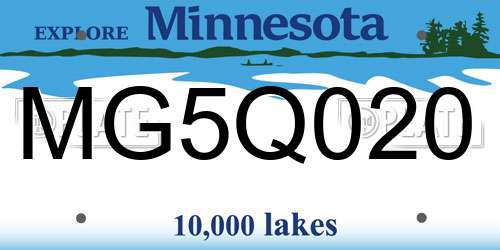 MG5Q020 Minnesota License Plate