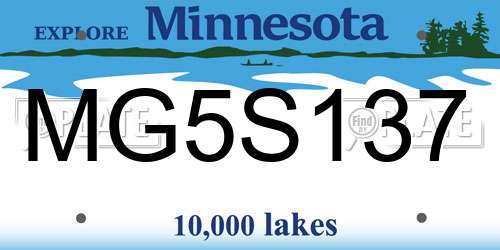 MG5S137 Minnesota License Plate