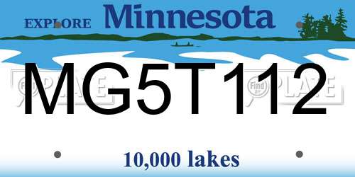 MG5T112 Minnesota License Plate