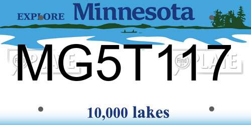 MG5T117 Minnesota License Plate