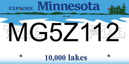 MG5Z112 Minnesota License Plate