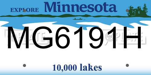 MG6191H Minnesota License Plate