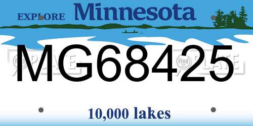 MG68425 Minnesota License Plate