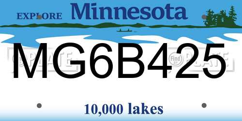 MG6B425 Minnesota License Plate