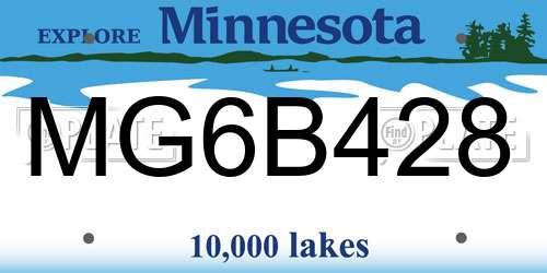 MG6B428 Minnesota License Plate