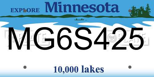 MG6S425 Minnesota License Plate