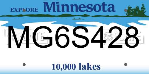 MG6S428 Minnesota License Plate