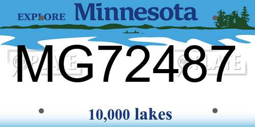MG72487 Minnesota License Plate