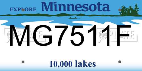 MG7511F Minnesota License Plate