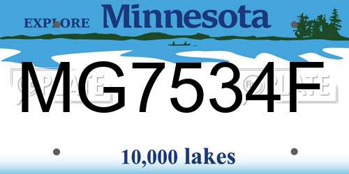 MG7534F Minnesota License Plate