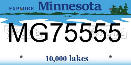 MG75555 Minnesota License Plate
