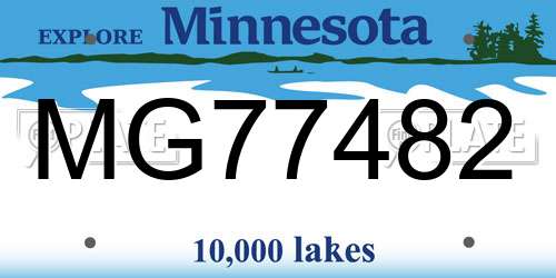 MG77482 Minnesota License Plate