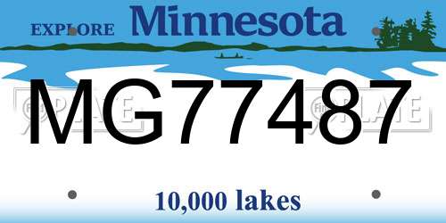 MG77487 Minnesota License Plate
