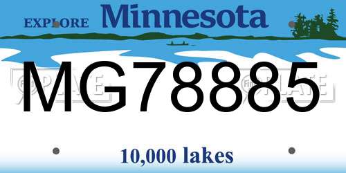 MG78885 Minnesota License Plate
